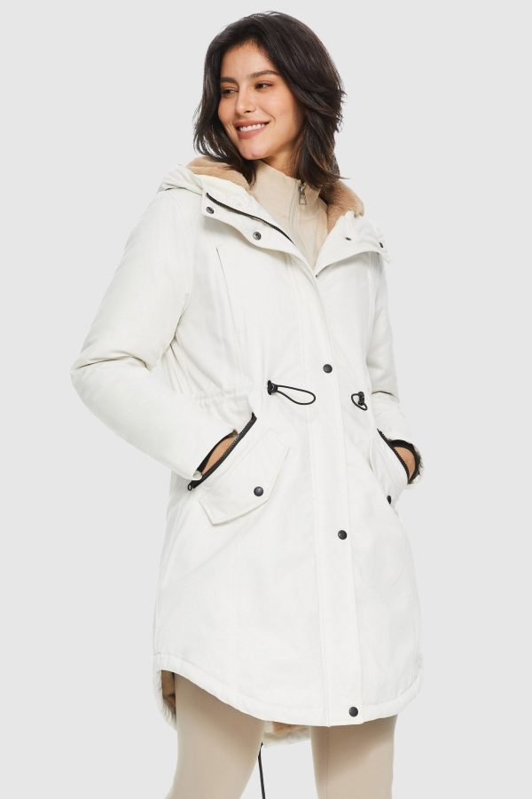 Fleece-Lined Hooded Parka Jacket with Pockets - Image 62