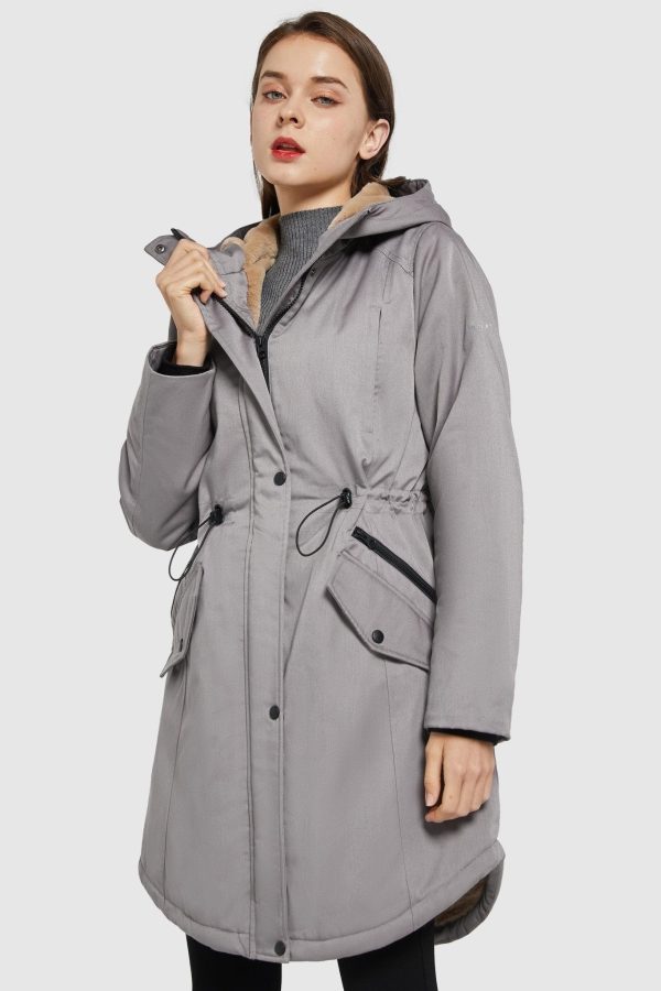 Fleece-Lined Hooded Parka Jacket with Pockets - Image 66