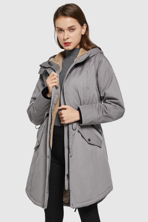 Fleece-Lined Hooded Parka Jacket with Pockets - Image 67