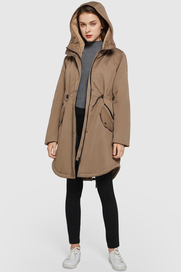 Fleece-Lined Hooded Parka Jacket with Pockets - Image 8