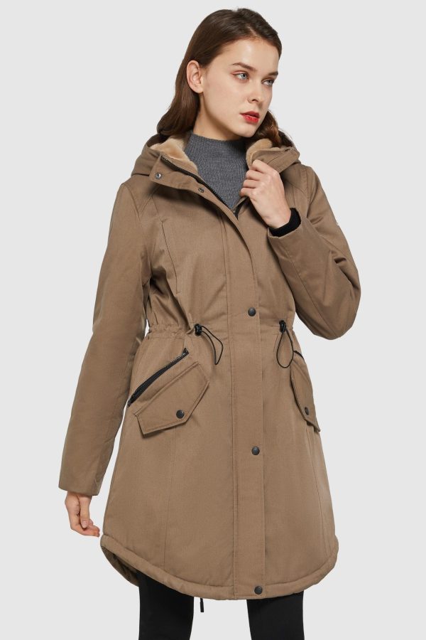 Fleece-Lined Hooded Parka Jacket with Pockets - Image 9