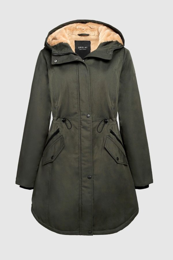 Fleece-Lined Hooded Parka Jacket with Pockets - Image 70