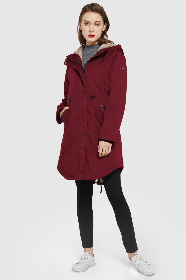 Fleece-Lined Hooded Parka Jacket with Pockets - Image 45