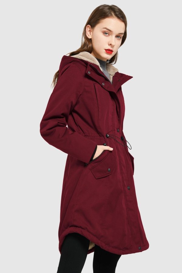 Fleece-Lined Hooded Parka Jacket with Pockets - Image 46