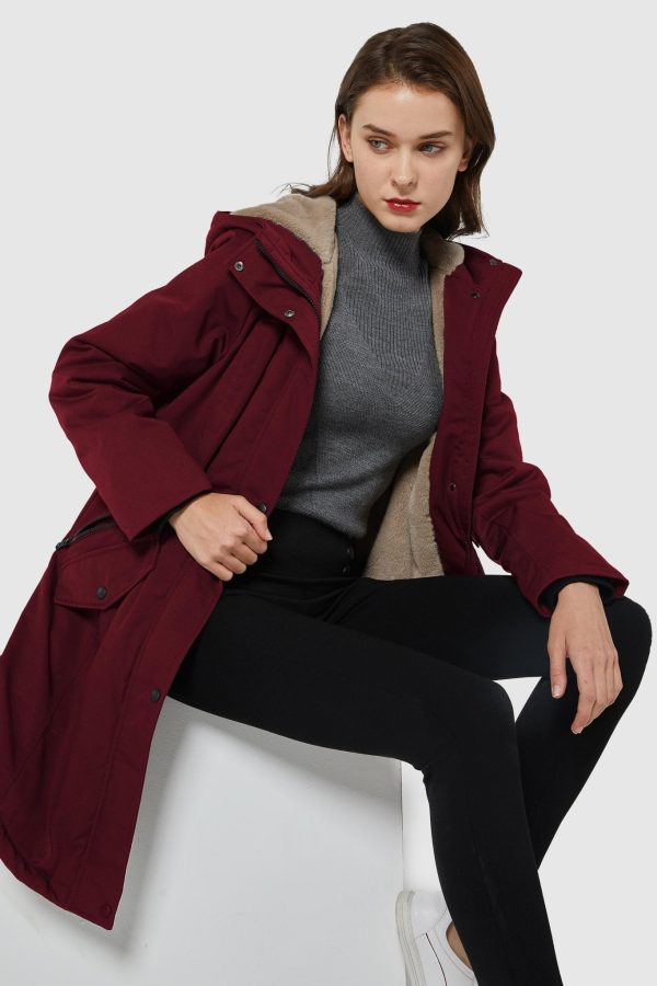 Fleece-Lined Hooded Parka Jacket with Pockets - Image 47