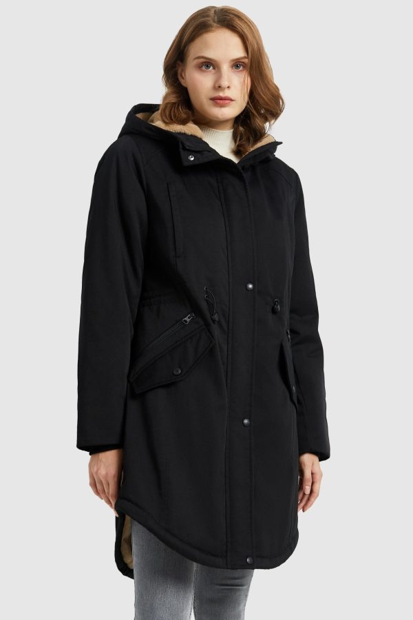 Fleece-Lined Hooded Parka Jacket with Pockets - Image 49