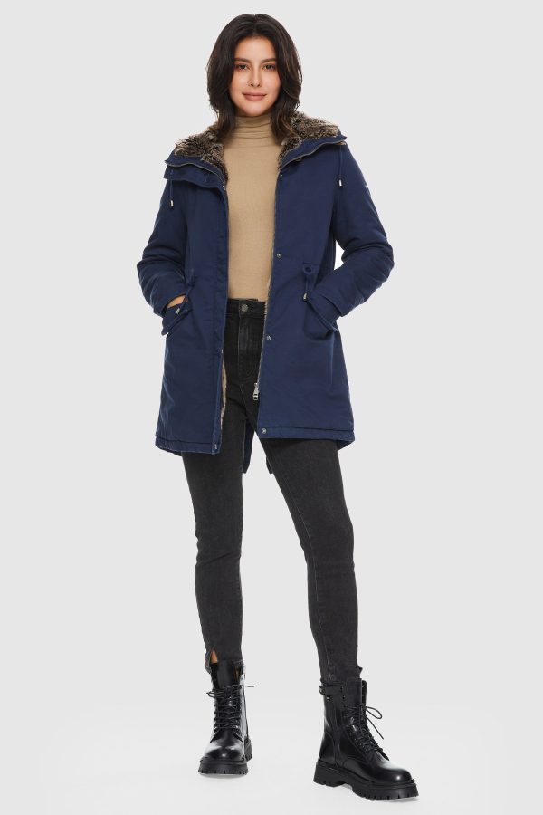 Faux Fur Lined Military Fleece Parka Jacket - Image 13