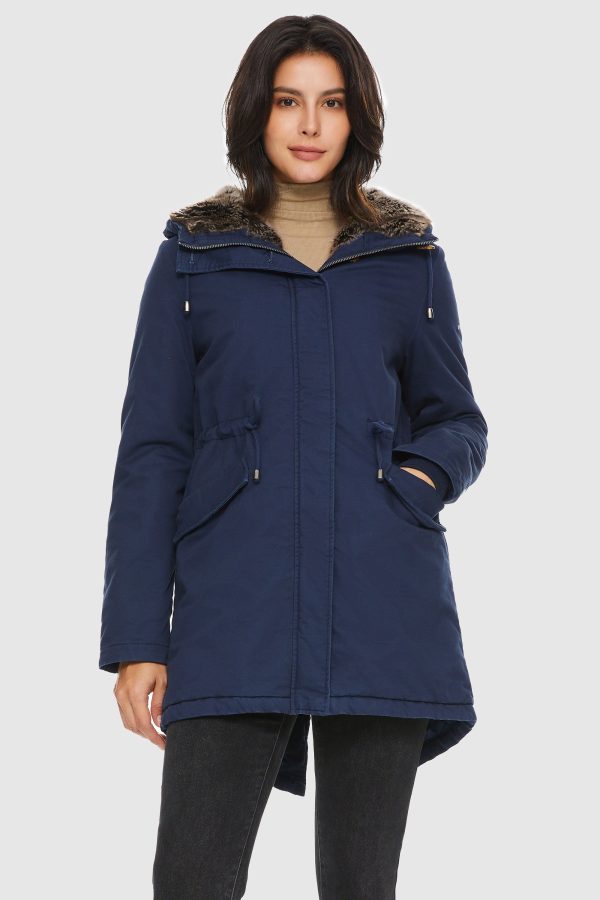 Faux Fur Lined Military Fleece Parka Jacket - Image 14