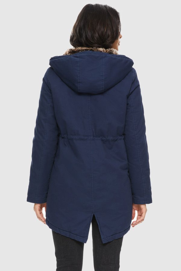 Faux Fur Lined Military Fleece Parka Jacket - Image 15