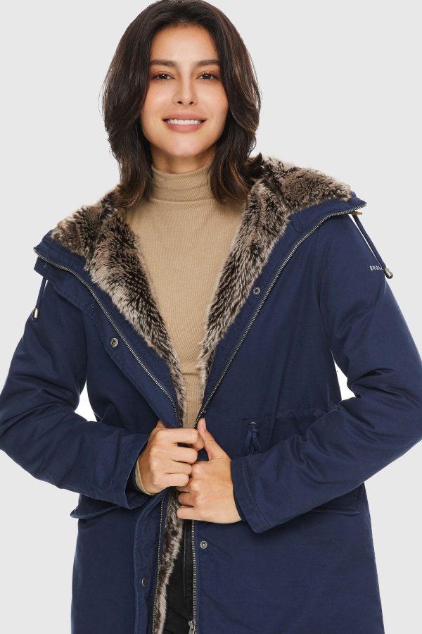 Faux Fur Lined Military Fleece Parka Jacket - Image 16