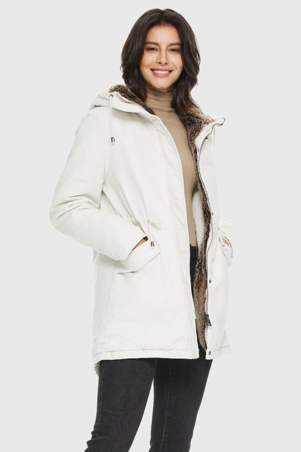 Faux Fur Lined Military Fleece Parka Jacket - Image 3