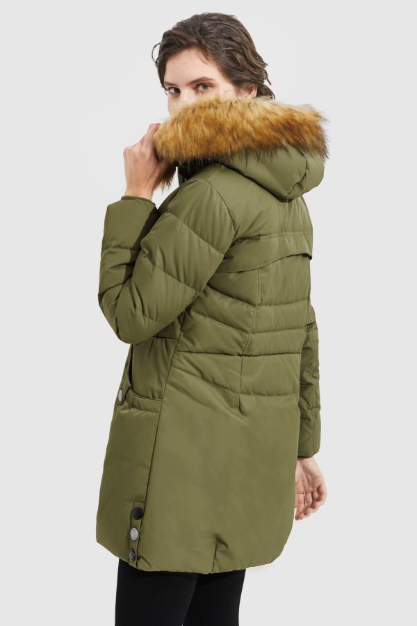 Faux Fur Qulited Puffer Down Jacket - Image 7