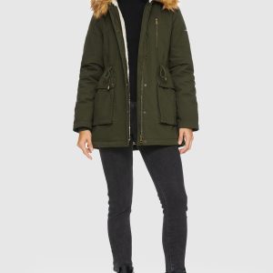 Faux Fur Thickened Hooded Parka Jacket