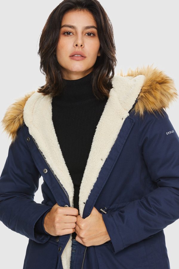 Faux Fur Thickened Hooded Parka Jacket - Image 8