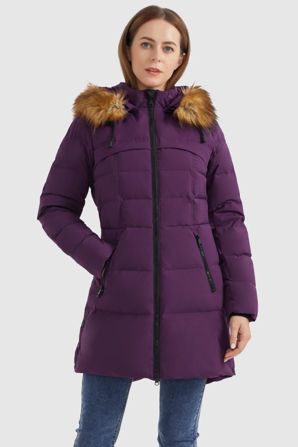 Faux Fur Trim Hood Winter Down Jacket - Image 22