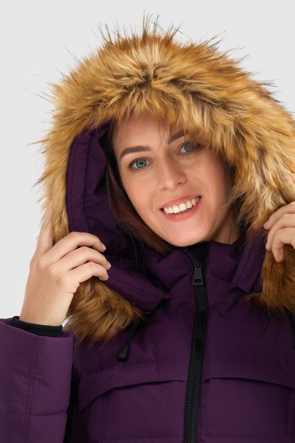 Faux Fur Trim Hood Winter Down Jacket - Image 24
