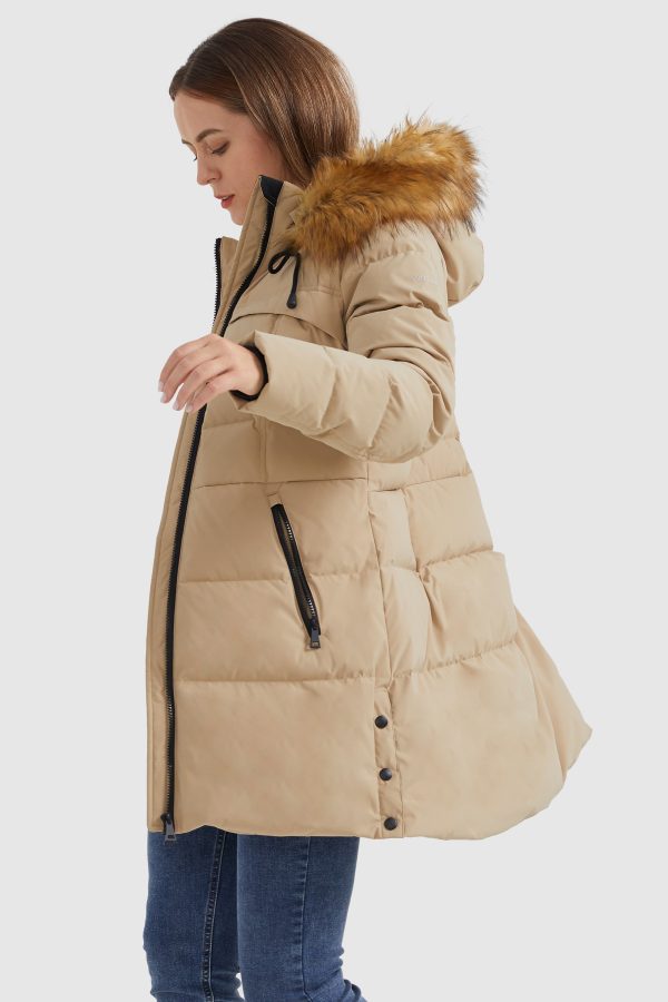 Faux Fur Trim Hood Winter Down Jacket - Image 3