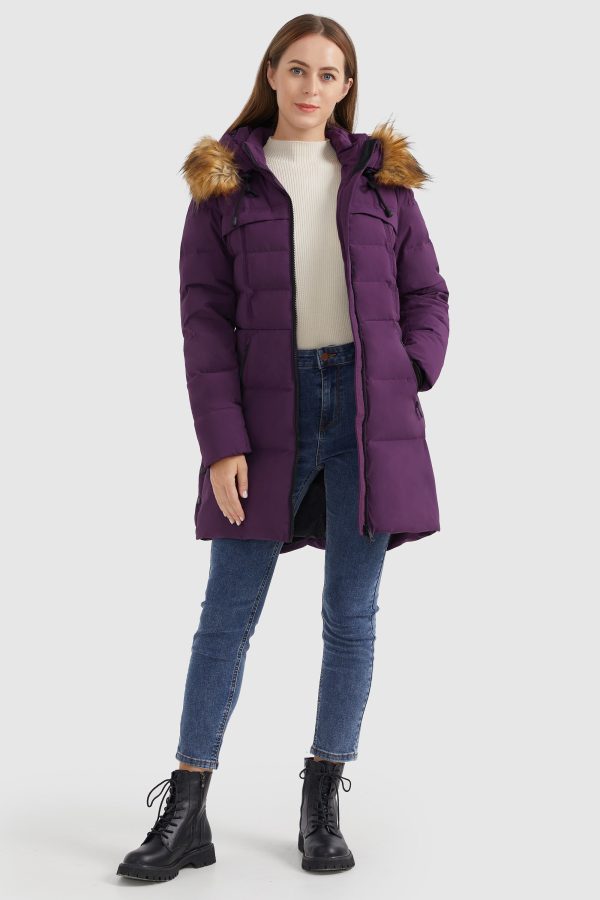 Faux Fur Trim Hood Winter Down Jacket - Image 21