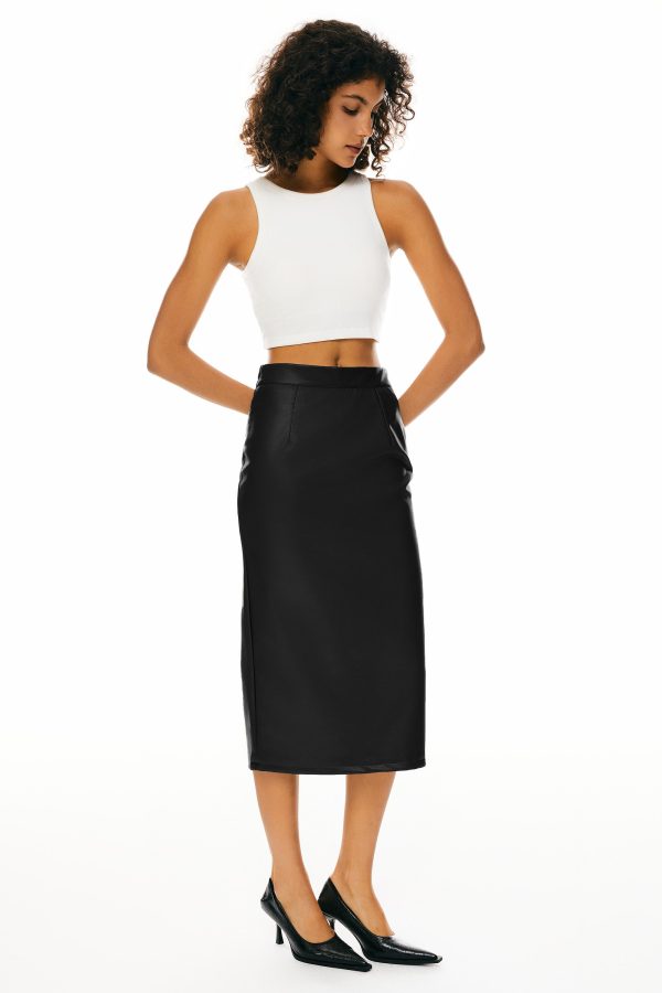 Faux Leather Pencil Skirts - Image 7