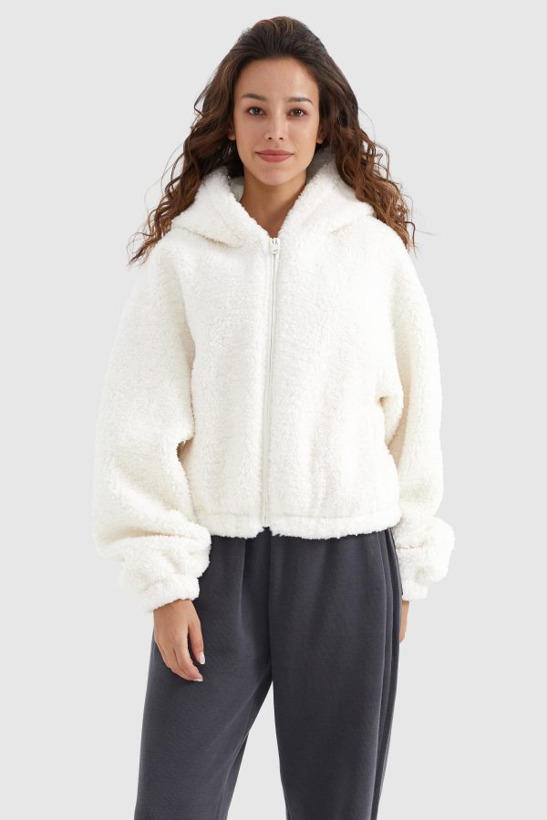 Fleece Cropped Drop Shoulder Coat - Image 10