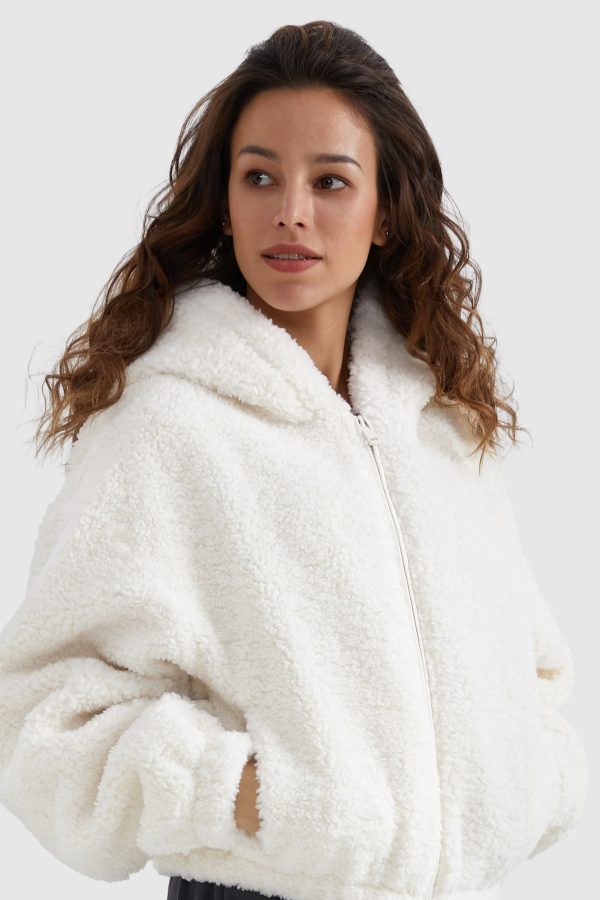 Fleece Cropped Drop Shoulder Coat - Image 12
