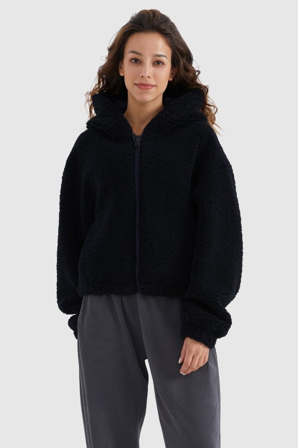 Fleece Cropped Drop Shoulder Coat - Image 14