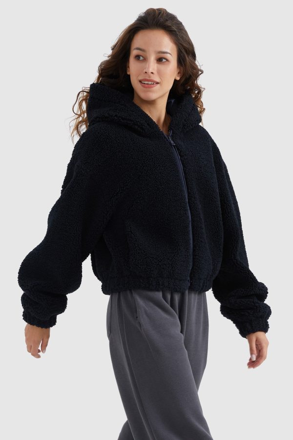 Fleece Cropped Drop Shoulder Coat - Image 15