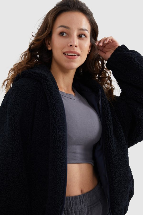 Fleece Cropped Drop Shoulder Coat - Image 16