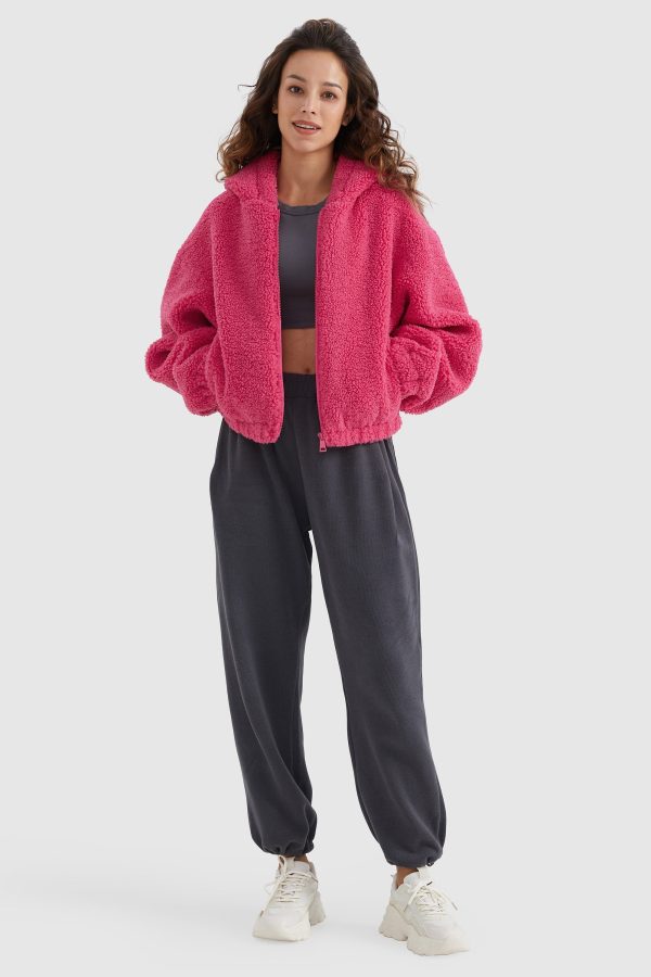 Fleece Cropped Drop Shoulder Coat - Image 5