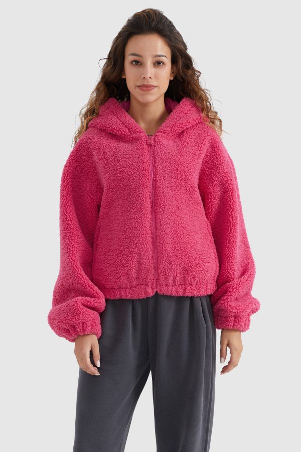 Fleece Cropped Drop Shoulder Coat - Image 6