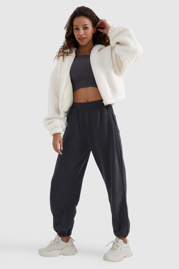 Fleece Cropped Drop Shoulder Coat - Image 9