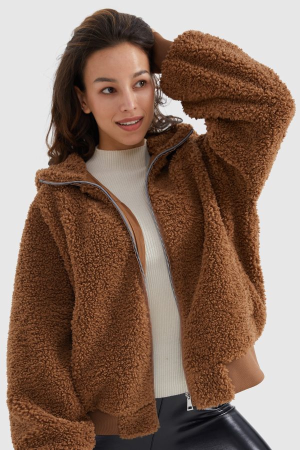 Full-Zip Oversized Sherpa Fleece Jacket - Image 4