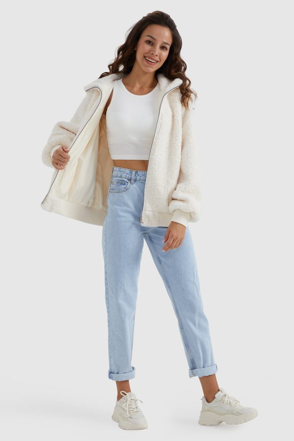 Full-Zip Oversized Sherpa Fleece Jacket - Image 5