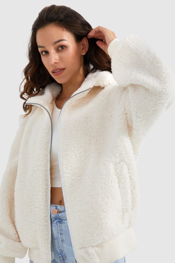 Full-Zip Oversized Sherpa Fleece Jacket - Image 8