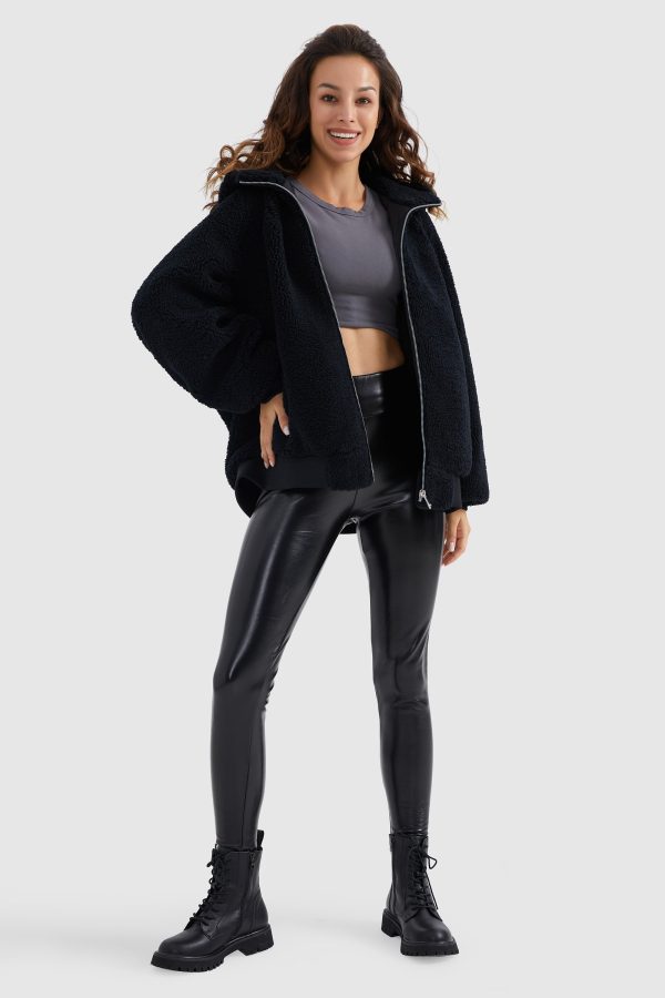 Full-Zip Oversized Sherpa Fleece Jacket - Image 9