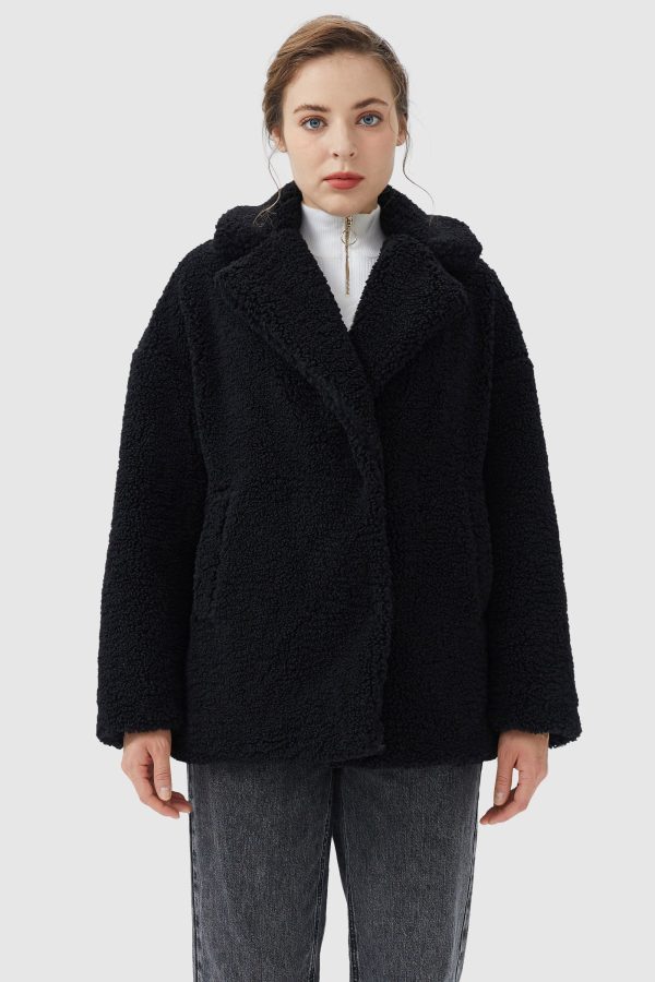 Fuzzy Fleece Lapel Down Coat - Image 2