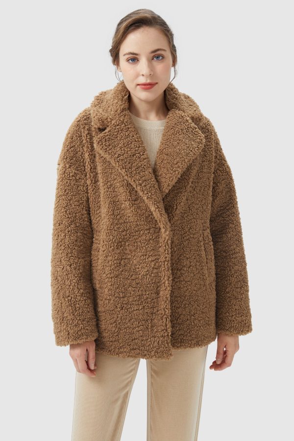 Fuzzy Fleece Lapel Down Coat - Image 6