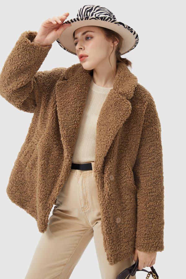 Fuzzy Fleece Lapel Down Coat - Image 7