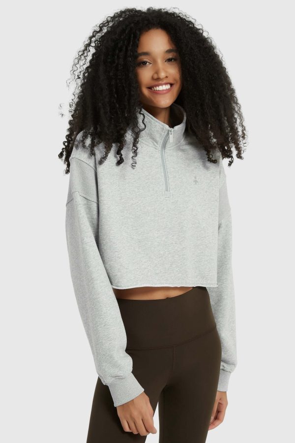 Half Zip Crop Sweatshirts - Image 2