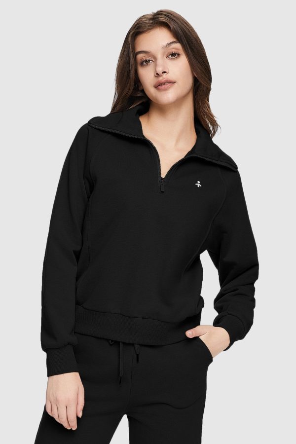Half-Zip Cropped Sweatshirt - Image 11