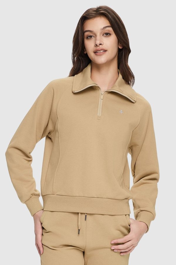 Half-Zip Cropped Sweatshirt - Image 2