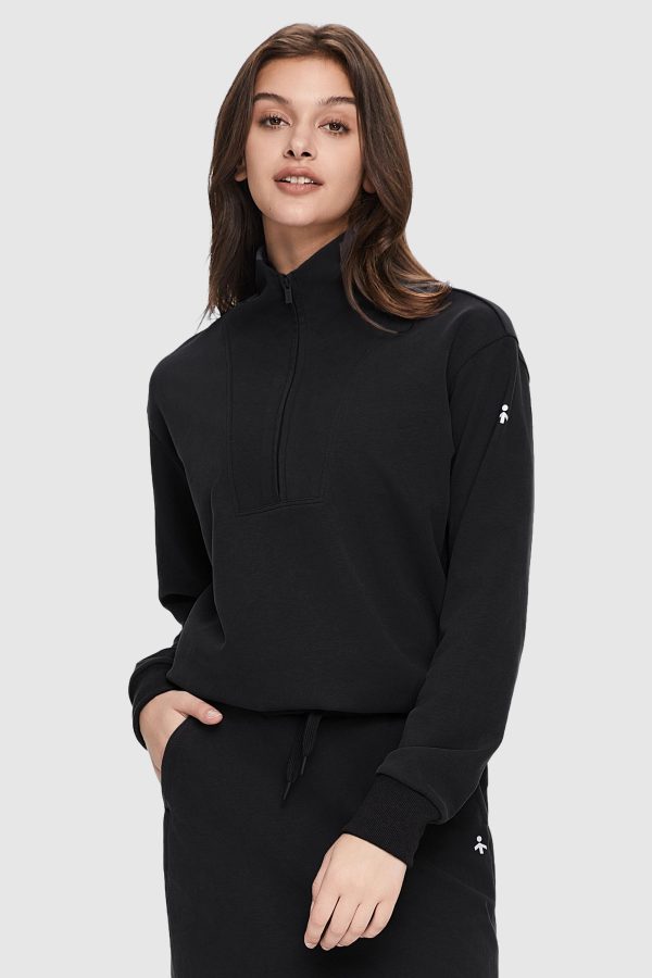 Half Zip High Neck Sweatshirt - Image 2
