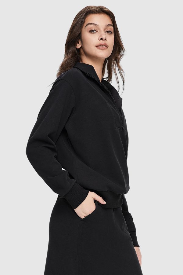 Half Zip High Neck Sweatshirt - Image 4
