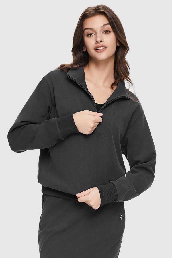 Half Zip High Neck Sweatshirt - Image 8