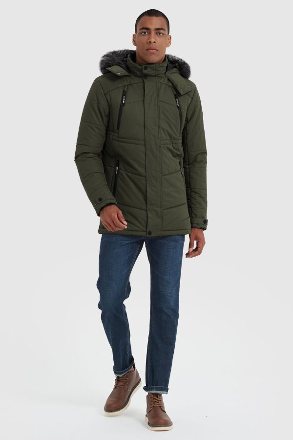 Hooded Mountain Parka with Faux Fur