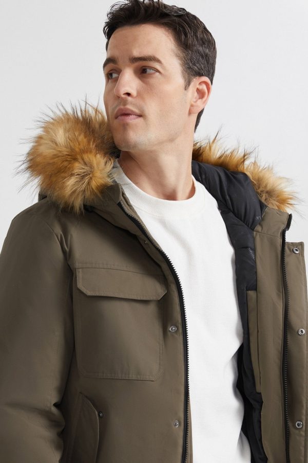 Hooded Mountain Parka with Faux Fur - Image 8