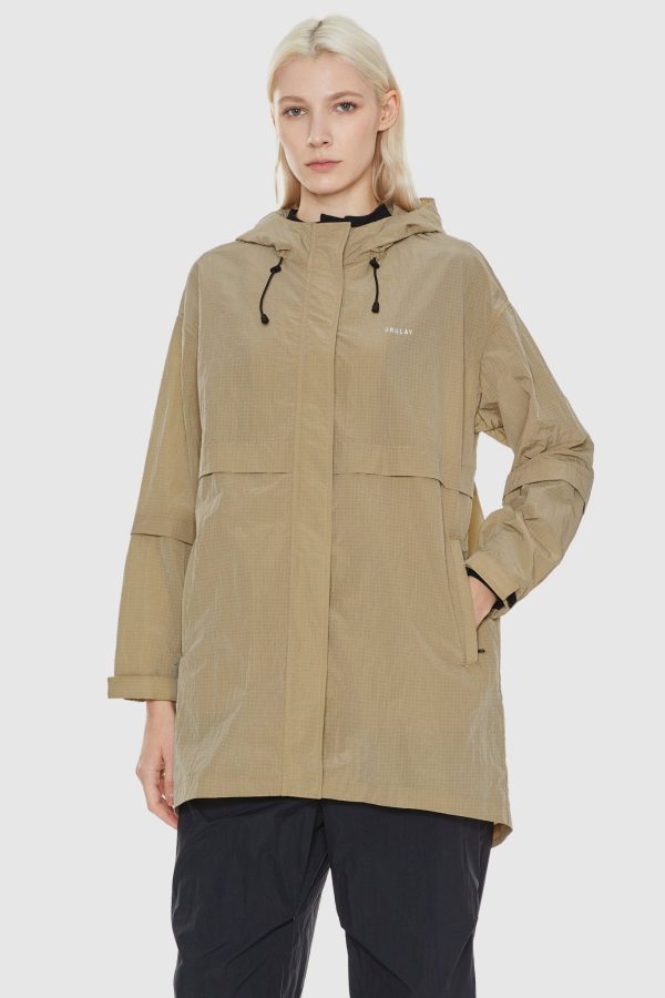 Lightweight Mid-length Hooded Windbreaker - Image 2