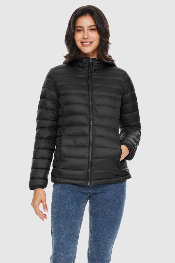 Lightweight Packable Down Jacket with Stand Collar with hood - Image 38