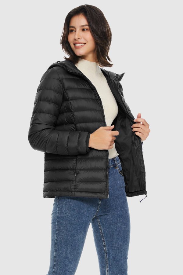 Lightweight Packable Down Jacket with Stand Collar with hood - Image 40