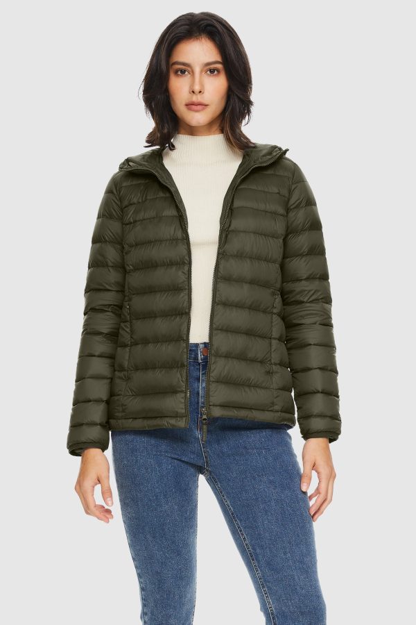 Lightweight Packable Down Jacket with Stand Collar with hood - Image 18